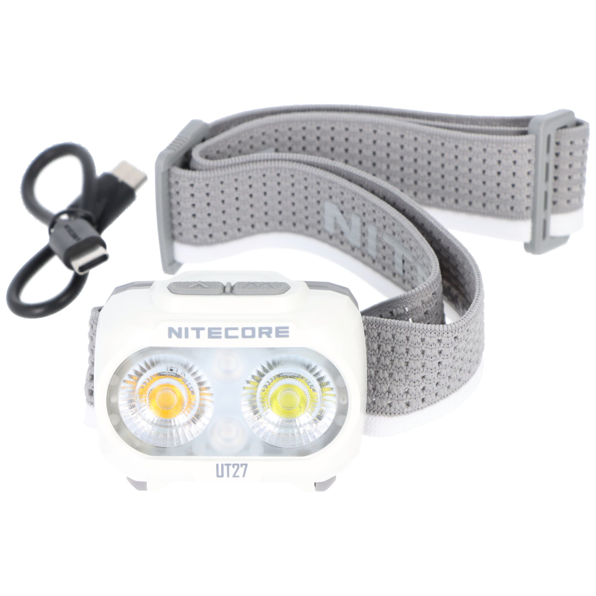 Lampe frontale Nitecore UT27 V2 Titan White, double puissance, 800 lumens, ultralégère, portée de faisceau de 160 mètres