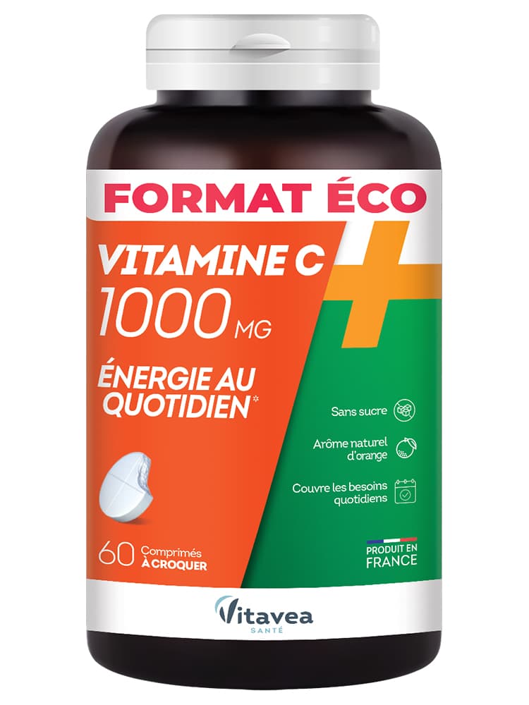 Vitavea Vitamine C 1000 mg - Énergie au Quotidien - Format Éco - 60 Comprimés