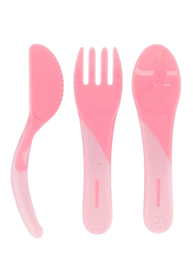 Twistshake Couverts d'Apprentissage Dès 6 Mois - Couleur : Rose Pastel