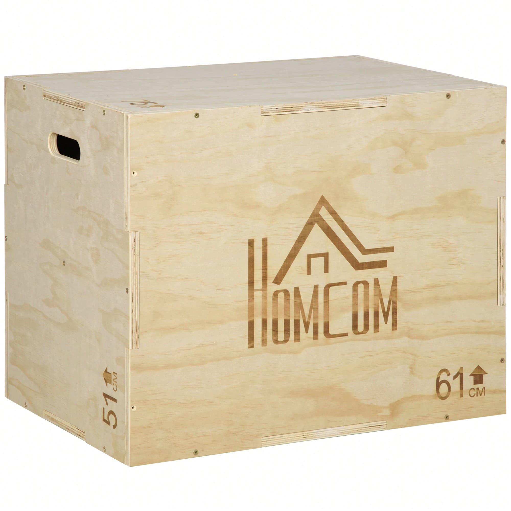 HOMCOM Box jump pliométrie 3 en 1 appareil boîte à saut musculation fitness & crossfit plyobox pour box training en bois