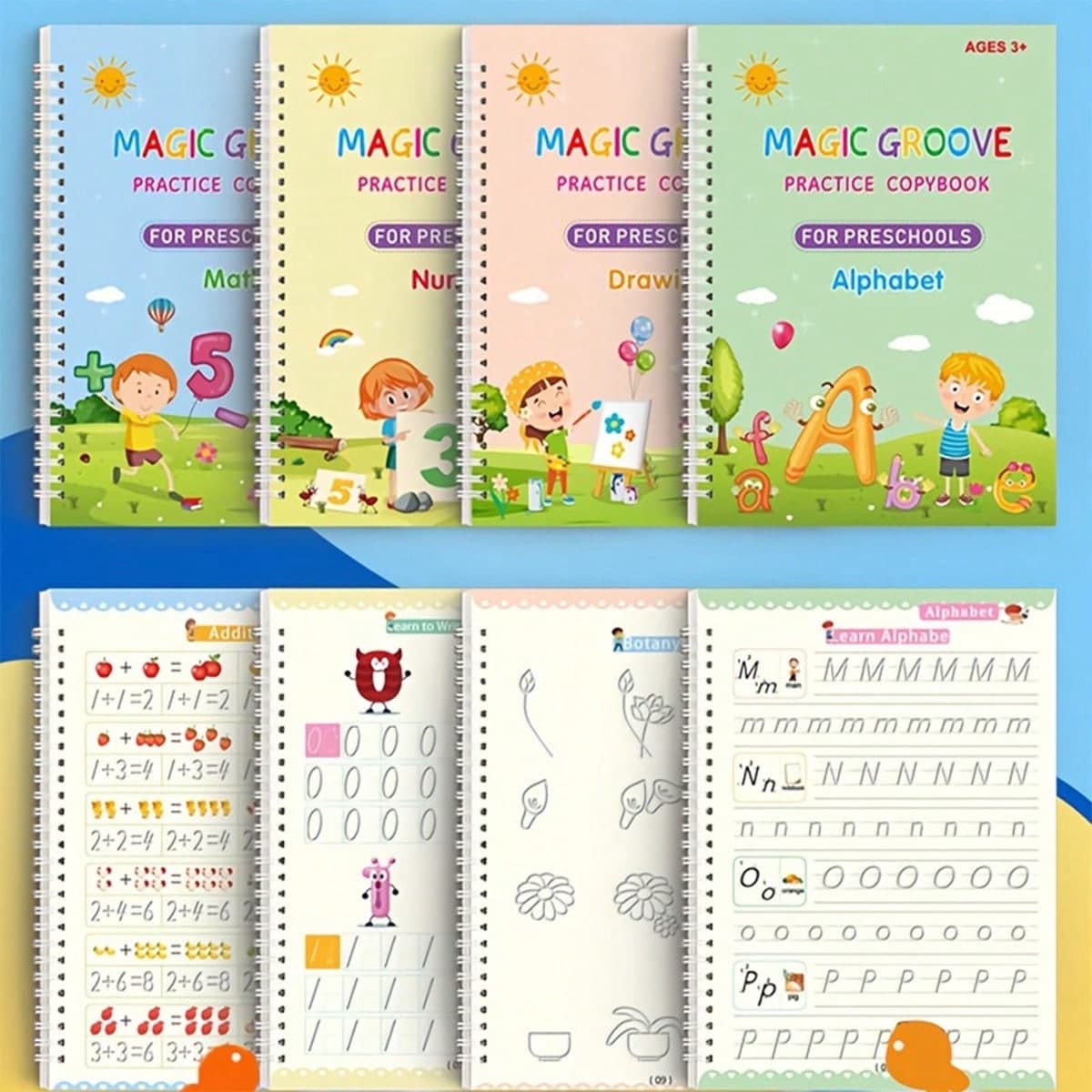Kit complet pour jeunes apprenants - 4 livres éducatifs, stylo à prise facile et extras