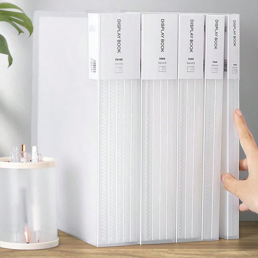1 pièce Classeur de documents transparent au format A4, portfolio avec sac d'insertion de 20/30/40/60/80/100 pages, convient pour les partitions et